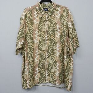 Vintage Puritan Hawaiian Shirt Sz XL Tropical Palm Leaf Beach Summer Retro FLAWS